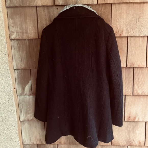 Caroline Morgan Wrap Black One Button Cardigan Jacket Size 12 Gray DoubleCollar - Picture 10 of 11